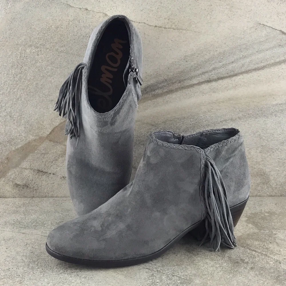 Sam Edelman Paige Suede Booties Size 7 Gray EUC
